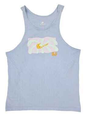 Nike Tank Top Shirt Mens Medium Blue Spring Break Sportswear Pullover Sleeveless